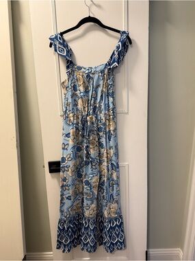Casa Cabana Floral Maxi Sundress with Tie Waist